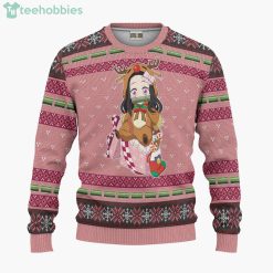 Kamado Nezuko Cute Demon Slayer Anime Fans Ugly Christmas Sweater Hoodie Product Photo 1