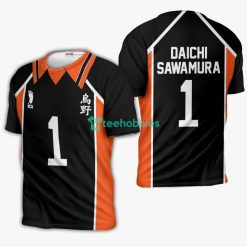 Karasuno Daichi Sawamura Uniform All Over Printed 3D Shirt Haikyuu Anime Fans Product Photo 3