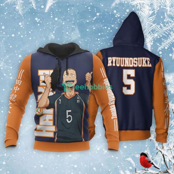 Karasuno Tanaka Ryuu All Over Printed 3D Shirt Haikyuu Anime Fans Product Photo 3