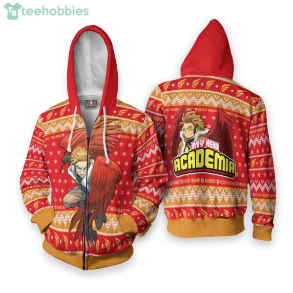 Keigo Takami My Hero Academia Custom Hawks Ugly Christmas Sweater Hoodie Product Photo 2