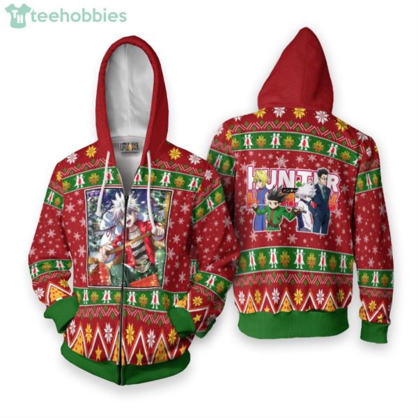 Killua Zoldyck Custom Hunter x Hunter Anime Fans Ugly Christmas Sweater Hoodie Product Photo 2