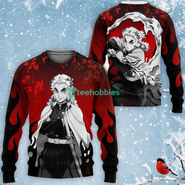 Kyojuro Rengoku All Over Printed 3D Shirt Custom Kimetsu Anime Fans Japan Art Product Photo 2