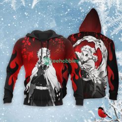 Kyojuro Rengoku All Over Printed 3D Shirt Custom Kimetsu Anime Fans Japan Art Product Photo 3