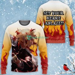Kyojuro Rengoku All Over Printed 3D Shirt Kimetsu Anime Fans Product Photo 2
