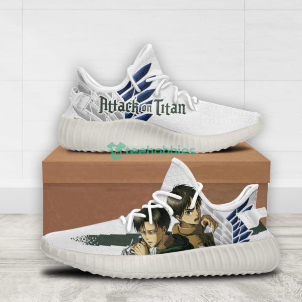 Levi x Eren Custom Attack on Titan Anime Yeezy Shoes For Fans Product Photo 2
