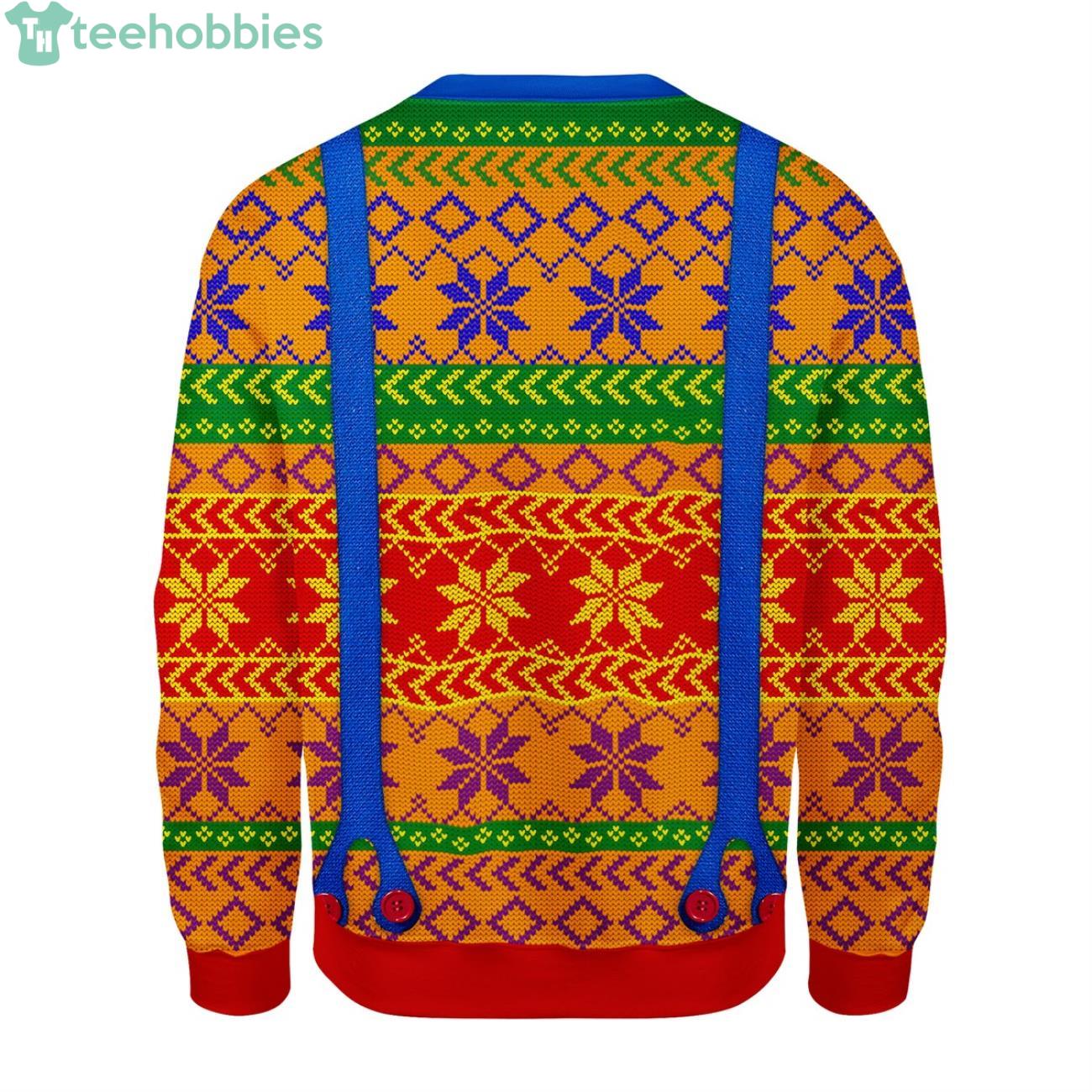 LGBT With Tie And Suspenders Ugly Christmas Sweater image LGBT With Tie And Suspenders Ugly Christmas Sweater Product Photo 2