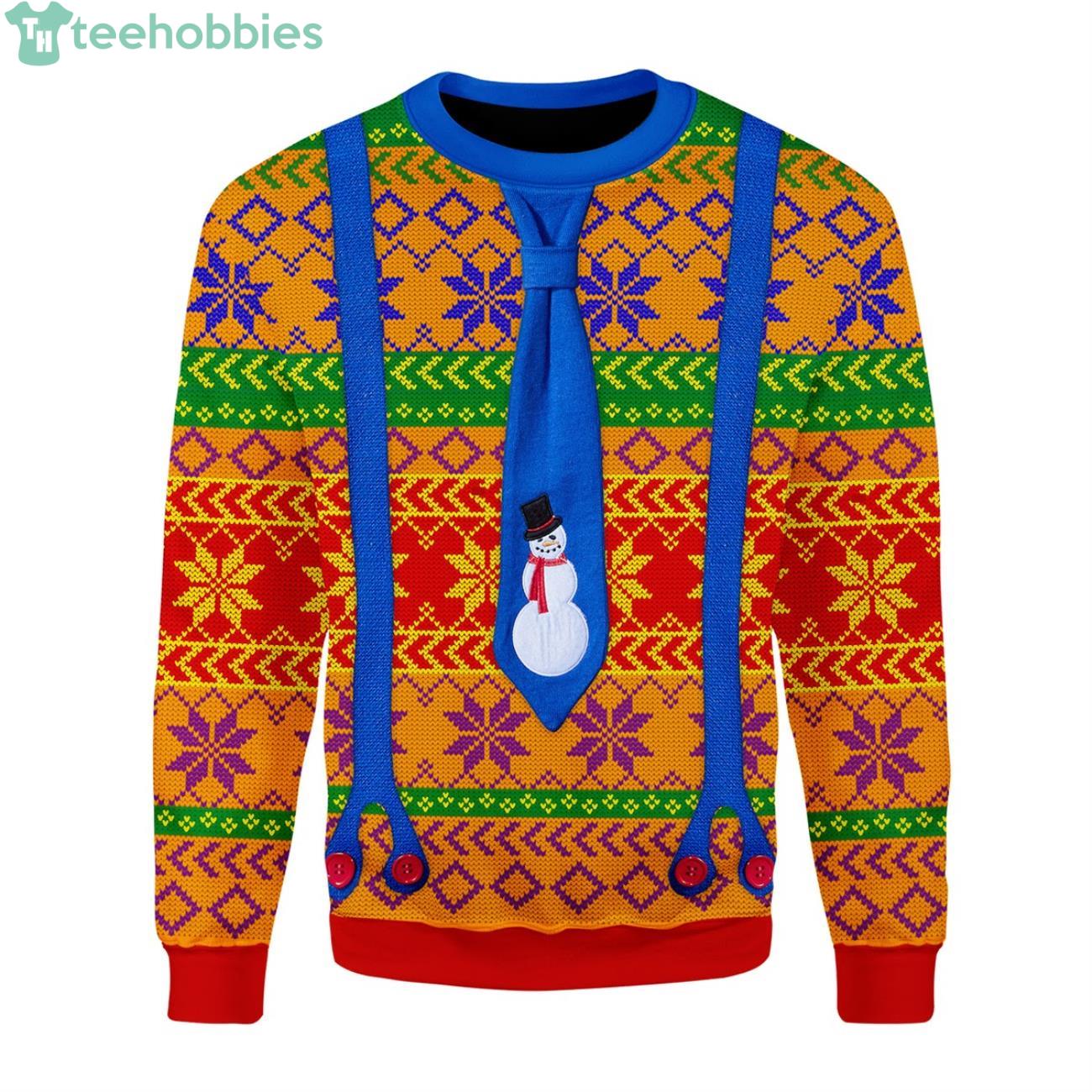 LGBT With Tie And Suspenders Ugly Christmas Sweater Product Photo 1 LGBT With Tie And Suspenders Ugly Christmas Sweater Product Photo 1