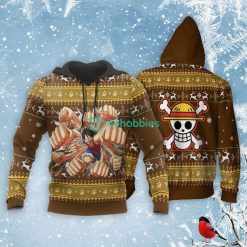 Luffy Gomu Gomu Ugly Sweater Xmas One Piece Anime Fans All Over Printed 3D Shirt Product Photo 3
