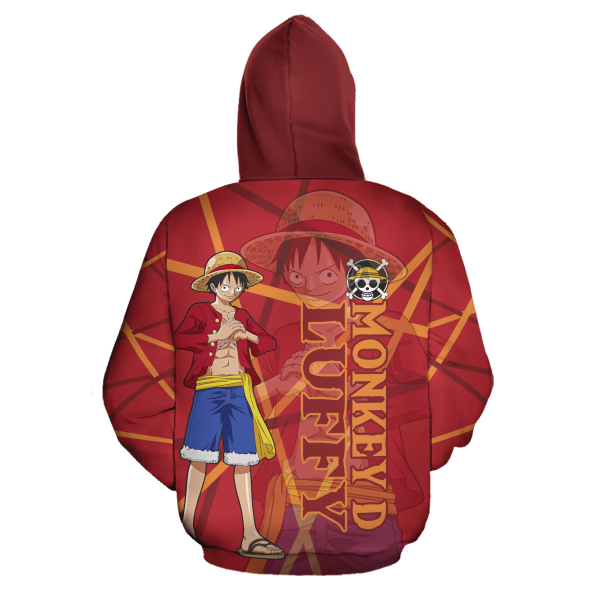 Luffy Zip All Over Printed 3D Shirt Cosplay One Piece Anime Fans Product Photo 4