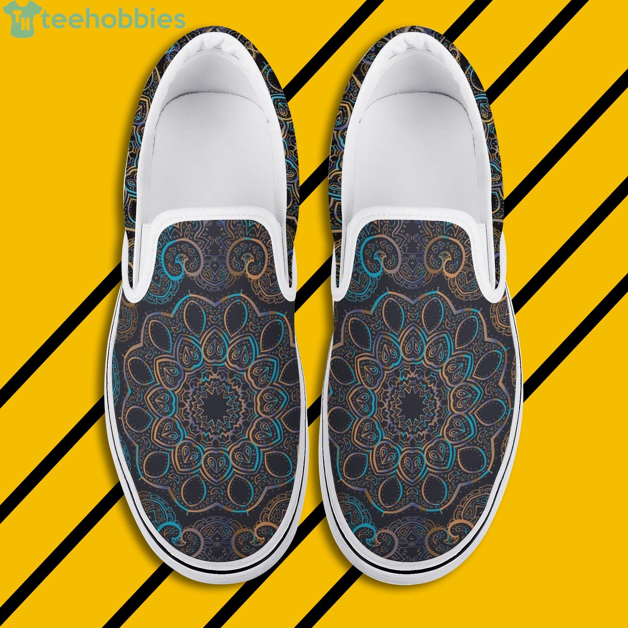 Mandala Black Slip On Shoes For Men And Women Product Photo 1
