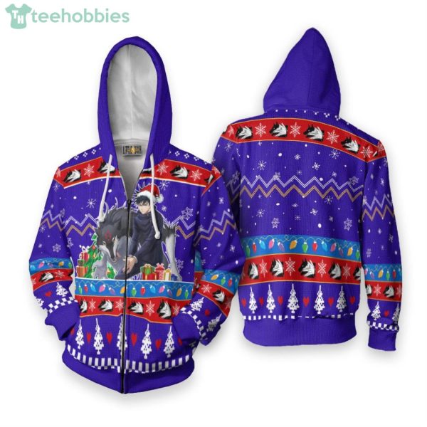 Megumi Fushiguro Custom Jujutsu Kaisen Anime Fans Ugly Christmas Sweater Hoodie Product Photo 2