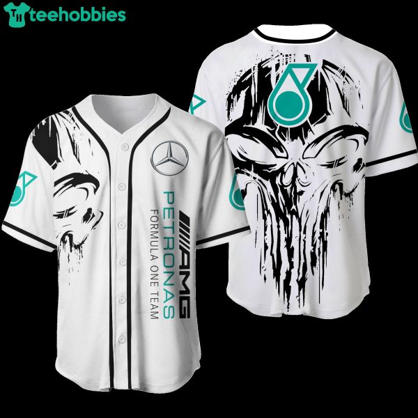 Mercedes-Amg Petronas Formula One Team Men's Round Collar White Jersey Baseball Shirt Product Photo 1