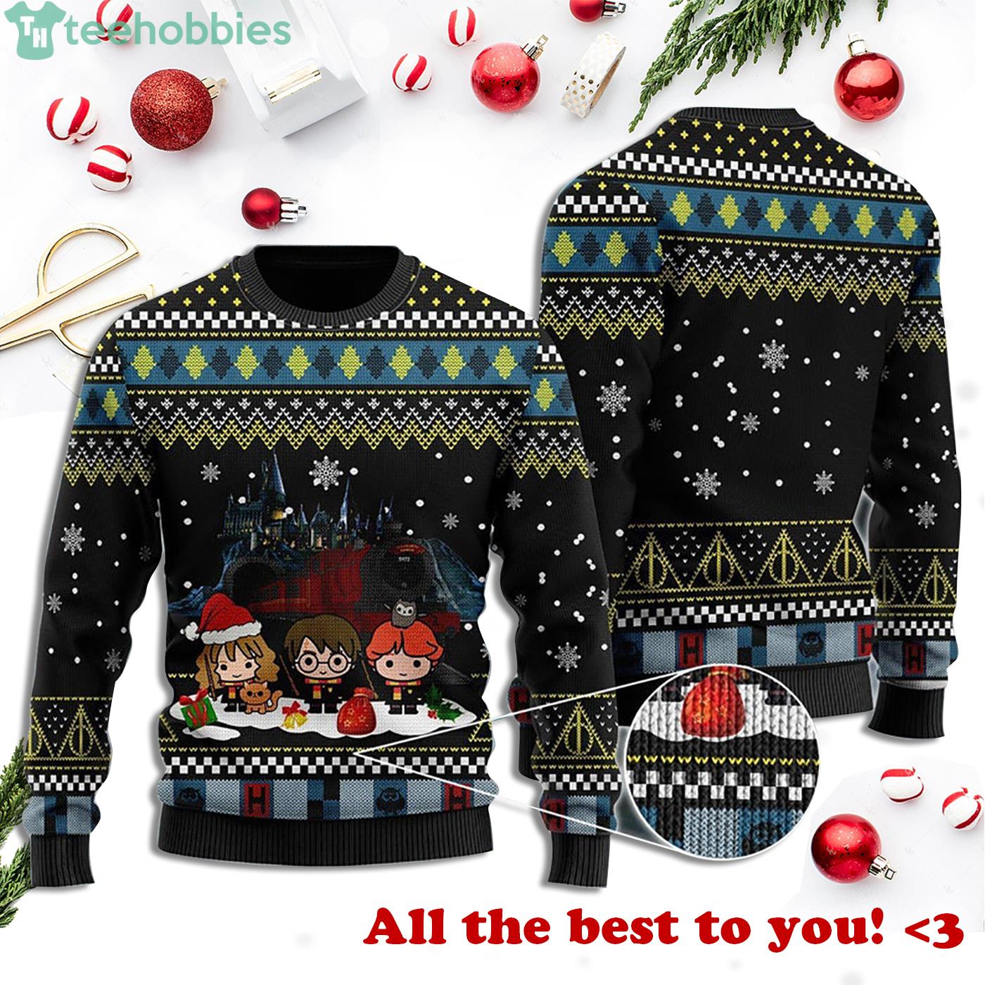 Merry Christmas Harry Friends Potter Ugly Christmas Sweater Product Photo 1