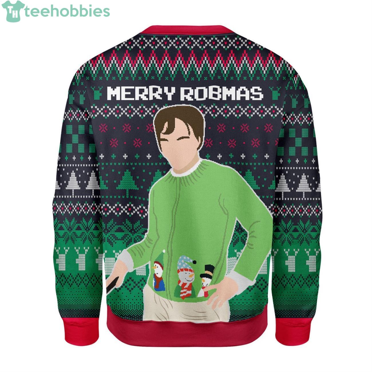 Merry Robmas Robert Pattinson Green Ugly Christmas Sweater image Merry Robmas Robert Pattinson Green Ugly Christmas Sweater Product Photo 2