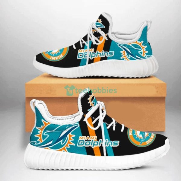 Miami Dolphins Love Striped Style Sneaker Reze Shoes Product Photo 1