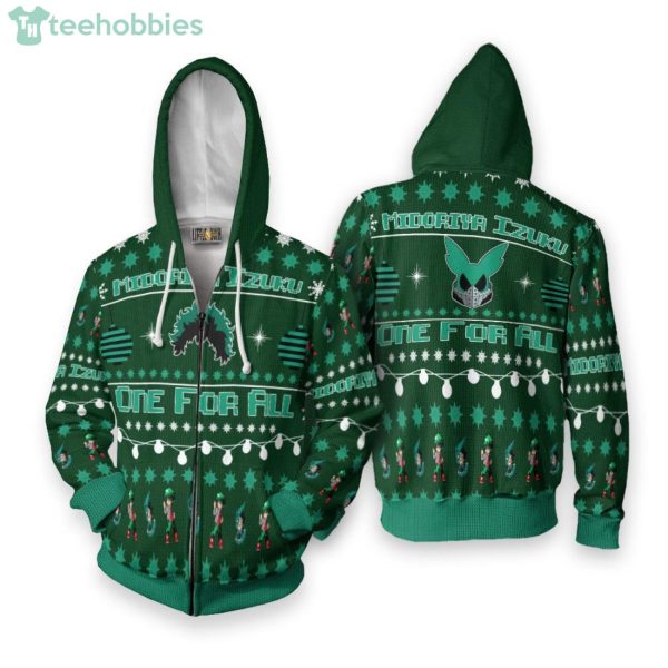 Midoriya Izuku Custom My Hero Academia Anime Fans Ugly Christmas Sweater Hoodie Product Photo 2