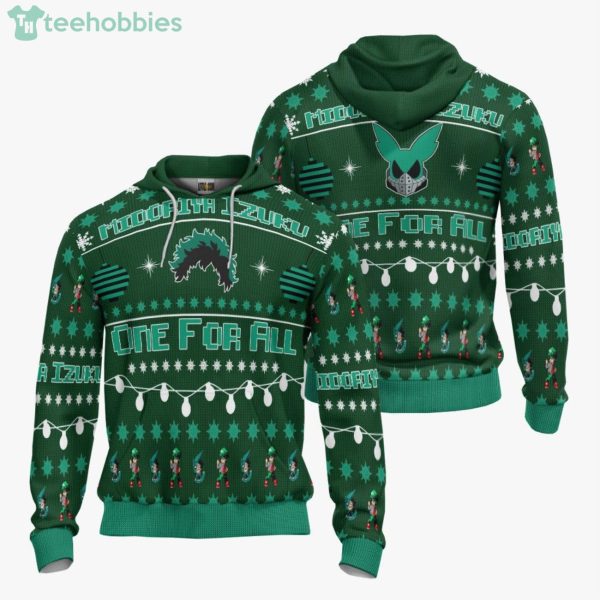 Midoriya Izuku Custom My Hero Academia Anime Fans Ugly Christmas Sweater Hoodie Product Photo 3