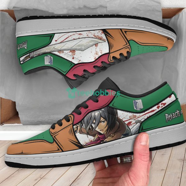 Mikasa Ackerman Anime Custom Attack On Titan Air Jordan Low Top Shoesproduct photo 4