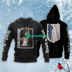 Mikasa Ackerman Black All Over Printed 3D Shirt Attack On Titan Anime Fans image Mikasa Ackerman Black All Over Printed 3D Shirt Attack On Titan Anime Fans Product Photo 3