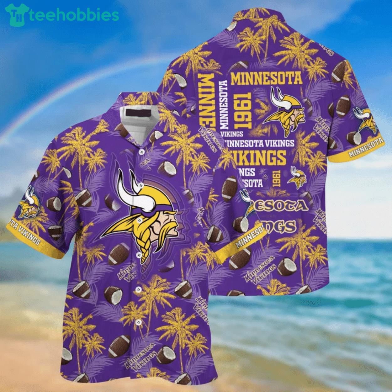 Minnesota Vikings All Over Print Balls Hawaiian Shirt Product Photo 1