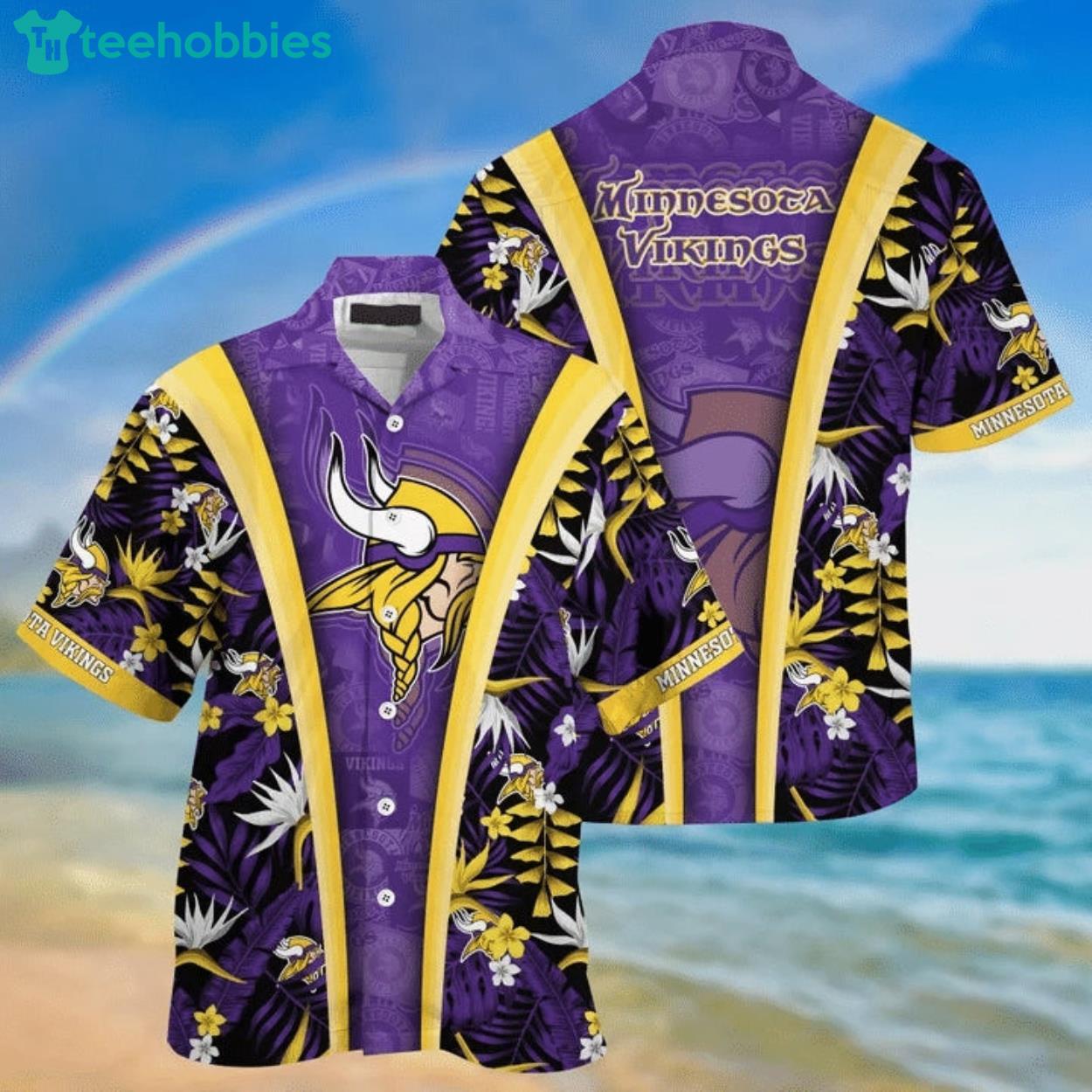 Minnesota Vikings Tropical Flower Hawaiian Shirt