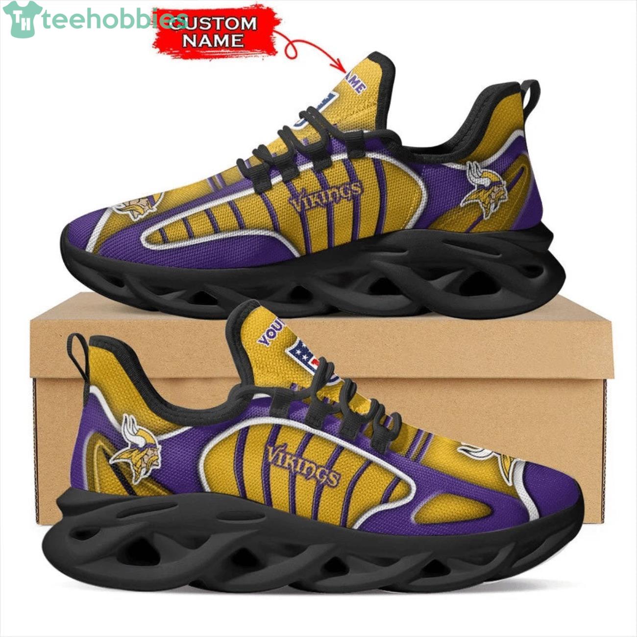 Minnesota Vikings Yellow And Purple Max Soul Sneakers Running Shoes