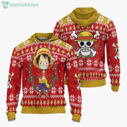Monkey D. Luffy One Piece Custom Anime Fans Ugly Christmas Sweater Hoodie Product Photo 3