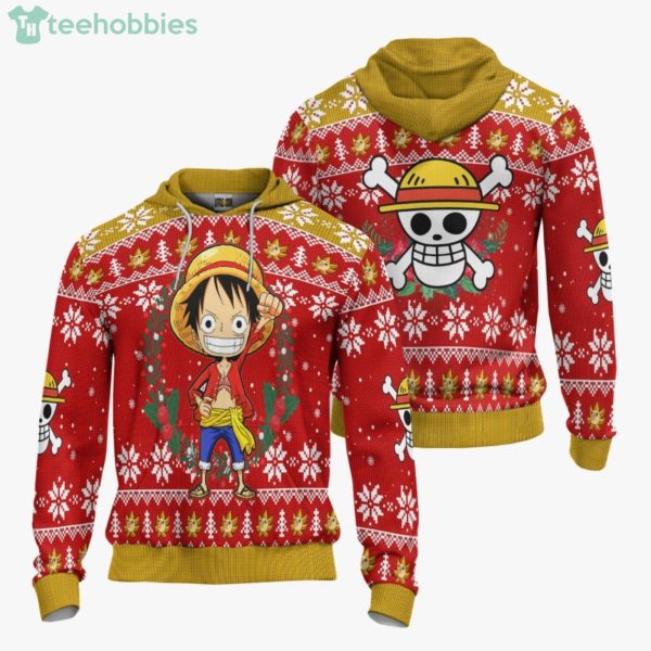 Monkey D. Luffy One Piece Custom Anime Fans Ugly Christmas Sweater Hoodie Product Photo 3