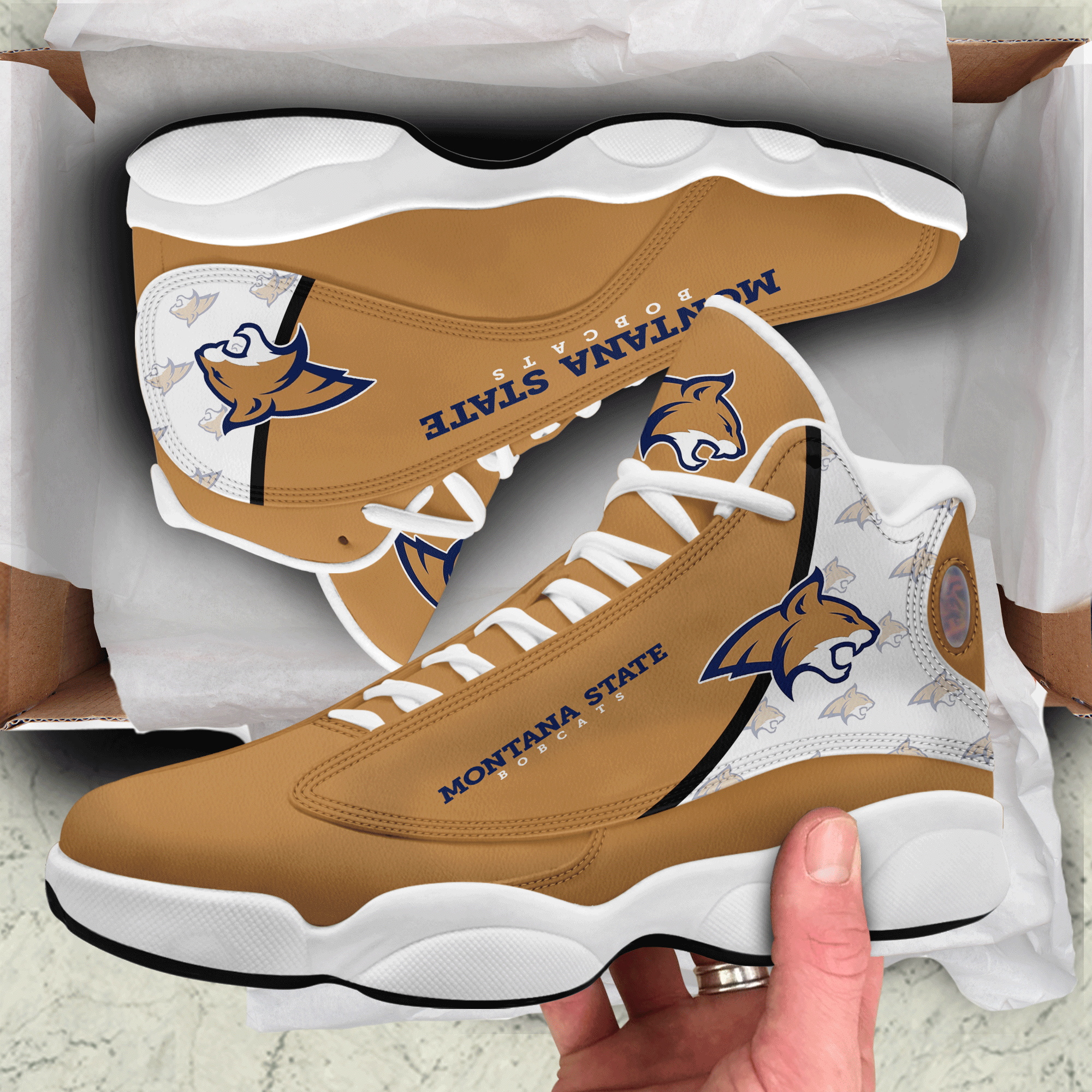 Montana State Bobcats Team Air Jordan 13 Shoes For Fans image Montana State Bobcats Team Air Jordan 13 Shoes For Fans Product Photo 2
