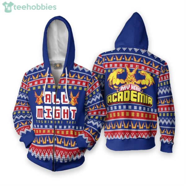 My Hero Academia Custom All Might Ugly Christmas Sweater Hoodie Product Photo 2
