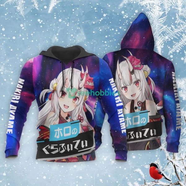 Nakiri Ayame All Over Printed 3D Shirt Holo Graffiti Custom Anime Fans Product Photo 3