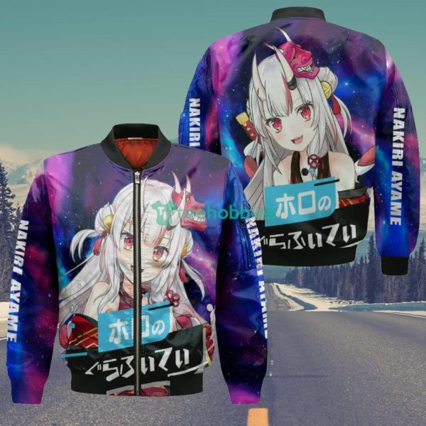 Nakiri Ayame All Over Printed 3D Shirt Holo Graffiti Custom Anime Fans Product Photo 4