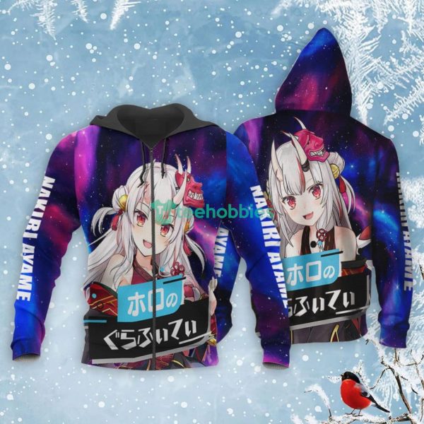 Nakiri Ayame All Over Printed 3D Shirt Holo Graffiti Custom Anime Fans Product Photo 1