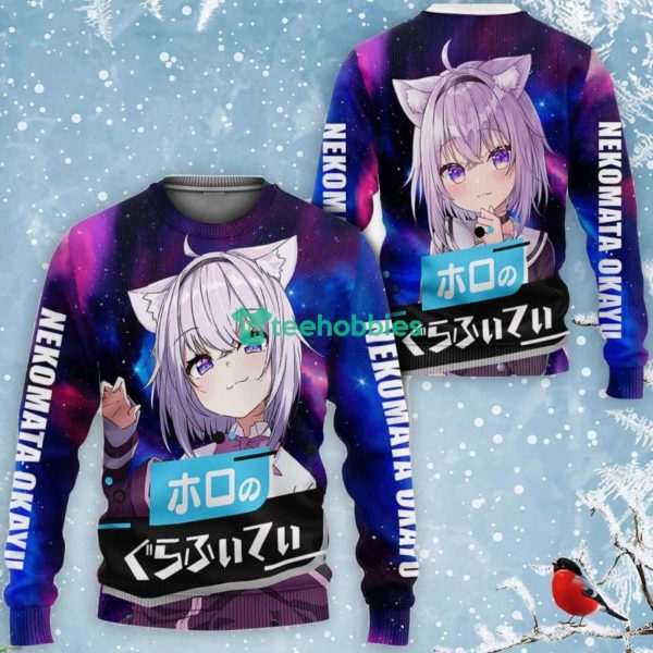 Nekomata Okayu All Over Printed 3D Shirt Holo Graffiti Custom Anime Fans Product Photo 2