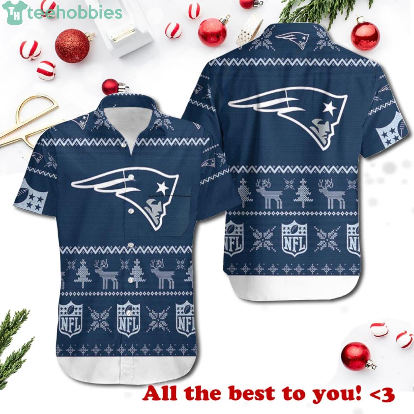 New England Patriots Ugly Christmas 3D Printed Hawaiian Shirt Product Photo 1