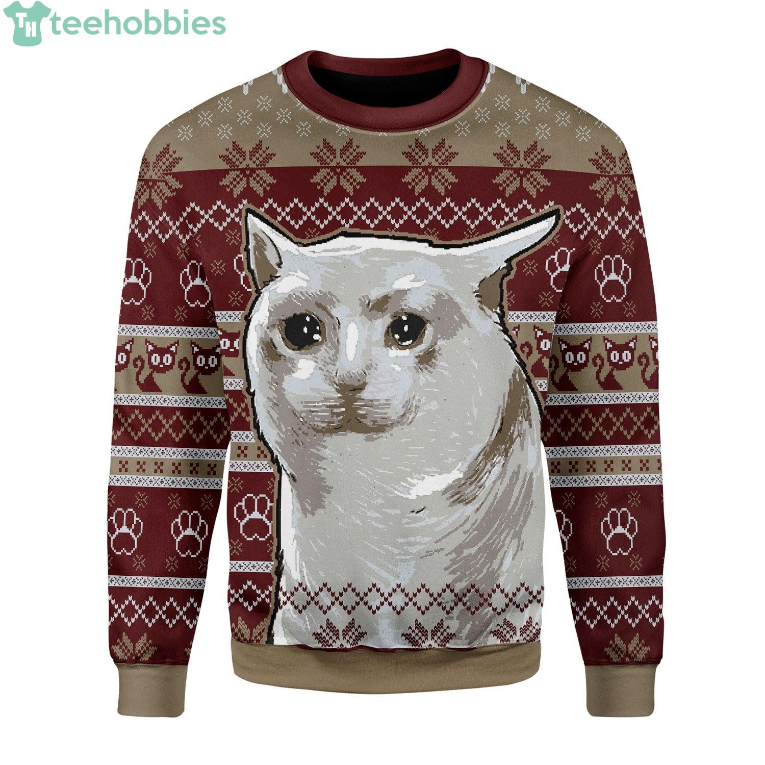 Nobiko Cat Meme Ugly Christmas Sweater Product Photo 1 Nobiko Cat Meme Ugly Christmas Sweater Product Photo 1