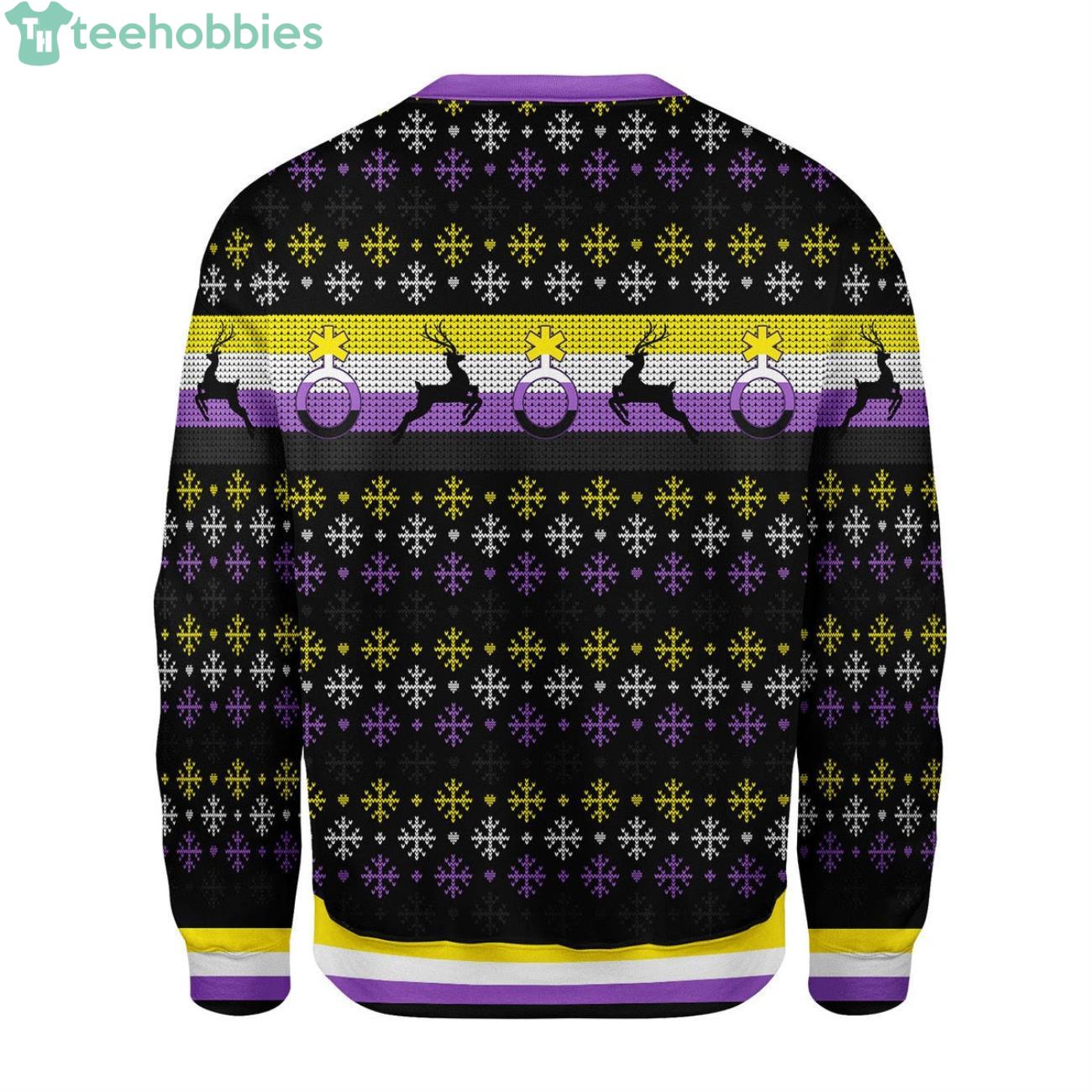 Nonbinary Flag Ugly Christmas Sweater image Nonbinary Flag Ugly Christmas Sweater Product Photo 2