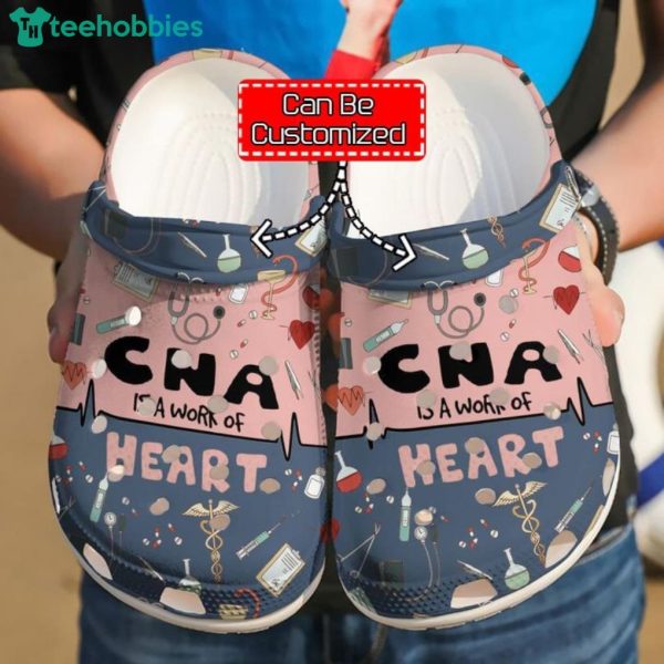 Nurse Cna A Work Of Heart Gift For Nurse Clog Shoes Product Photo 1