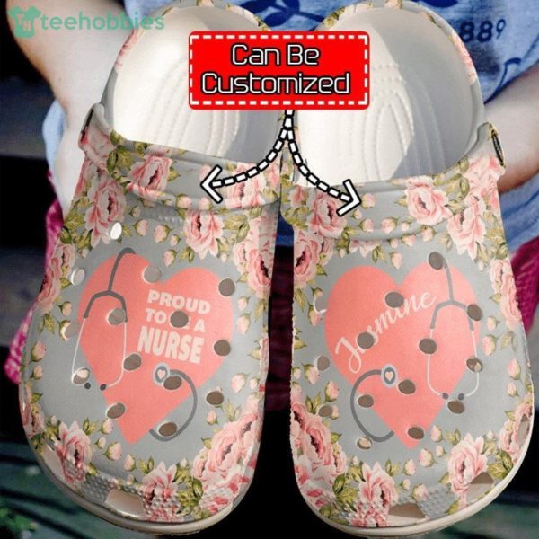 Nurse Custom Name Proud To Be A Gift For Nurse Clog Shoes Product Photo 1