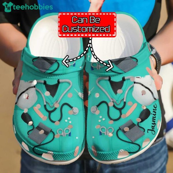 Nurse Custom Name Scrubs Gift For Nurse Clog Shoes Product Photo 1