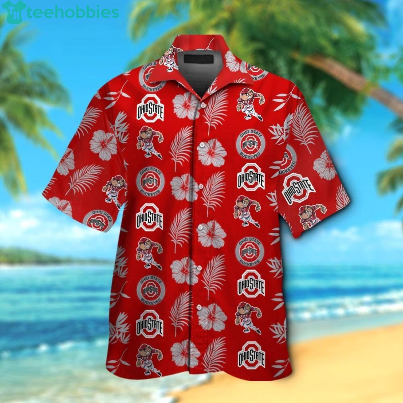 Ohio State Buckeyes NCAA Flower Custom Hawaiian Shirt 3D Shirt