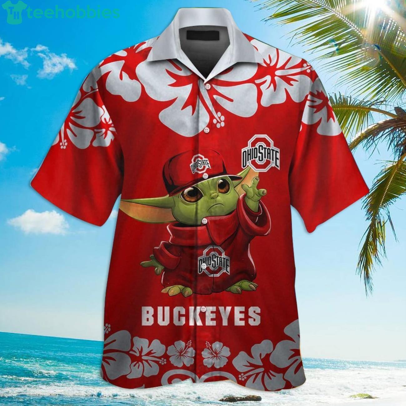 Ohio State Buckeyes Baby Yoda Hawaiian Shirt Product Photo 1