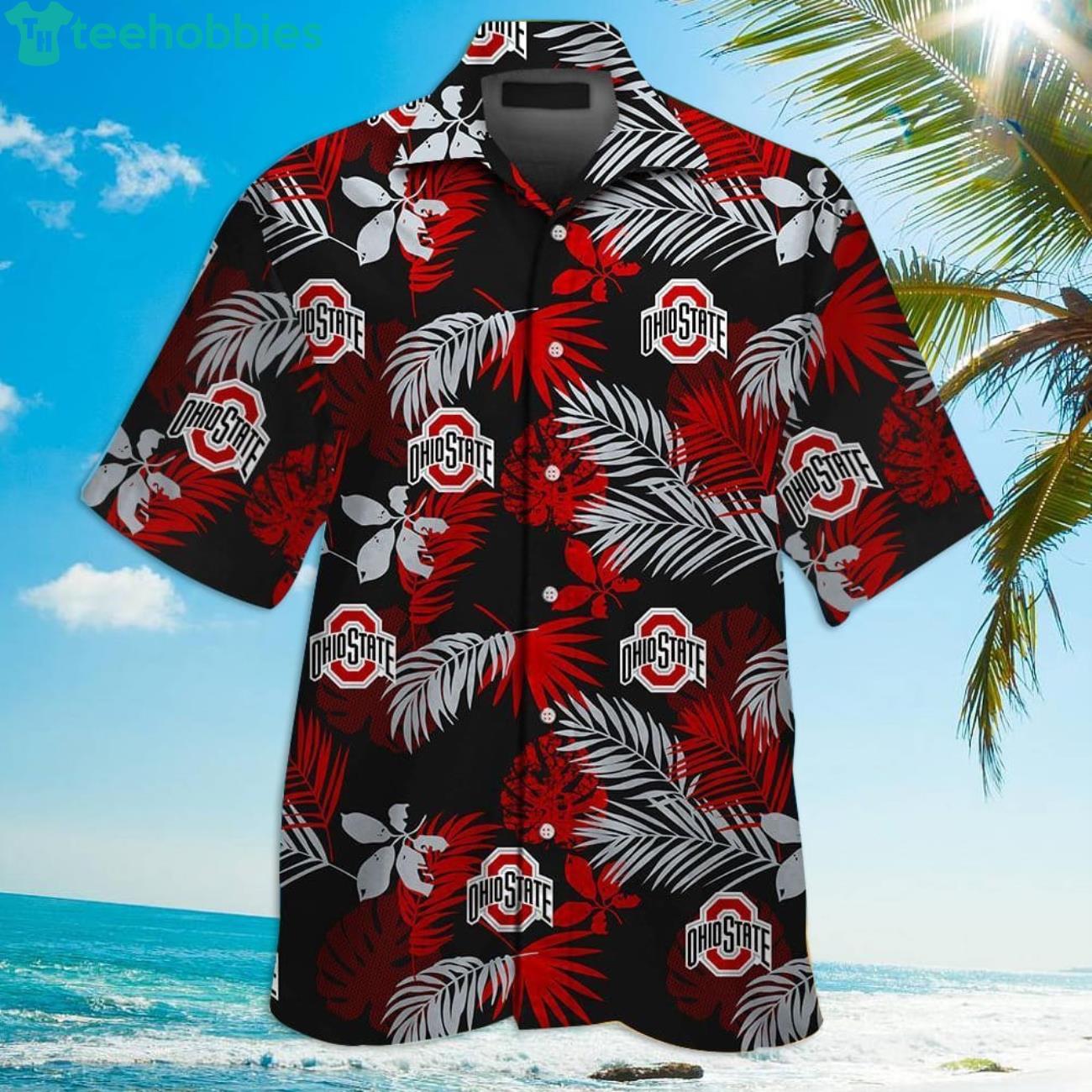 Ohio State Hawaiian Shirt Turtle Beach Tropical Flower Custom Ohio