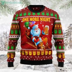 One More Night Santa Lover Beer Ugly Christmas Sweater Product Photo 1