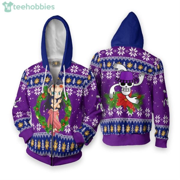 One Piece Custom Nico Robin Anime Fans Ugly Christmas Sweater Hoodie Product Photo 2