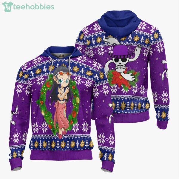 One Piece Custom Nico Robin Anime Fans Ugly Christmas Sweater Hoodie Product Photo 3