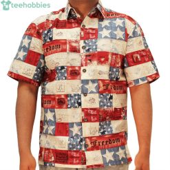 Patriotic American Flag Inspired Stars And Stripes Freedom USA Hawaiian Shirtproduct photo 1