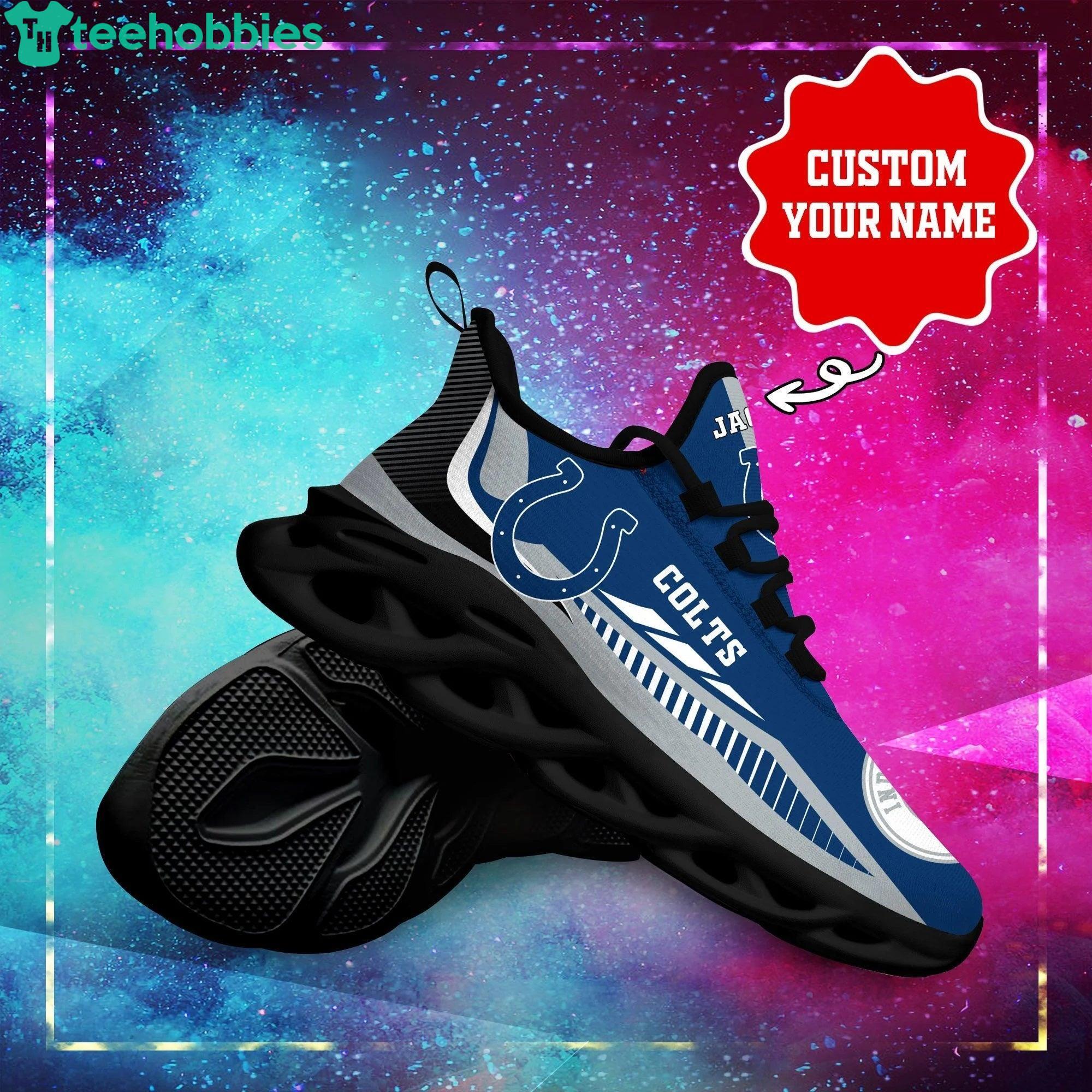 Personalized Name Indianapolis Colts Cool Max Soul Sneaker Running Shoes Product Photo 1