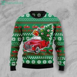 Pickup Truck Red Car Ugly Christmas Sweater Product Photo 1