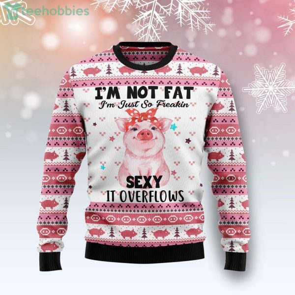 Pig Overflows I'm Not Fat Ugly Christmas Sweater Product Photo 1